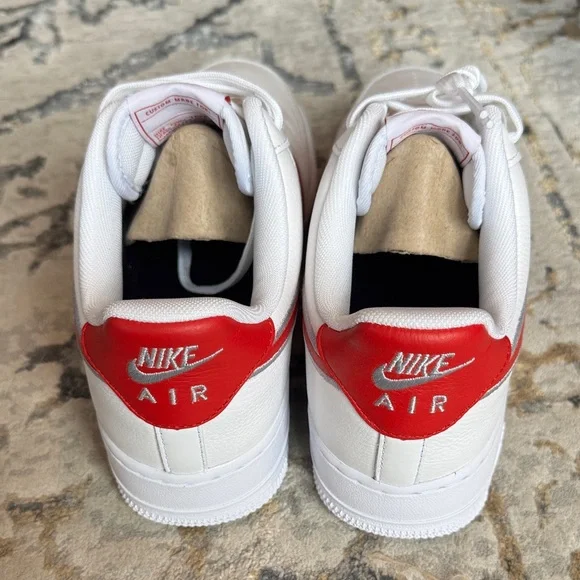 Nike Air Force 1 White, Gray and Red Air Sneakers. New in Box - Picture 4 of 6